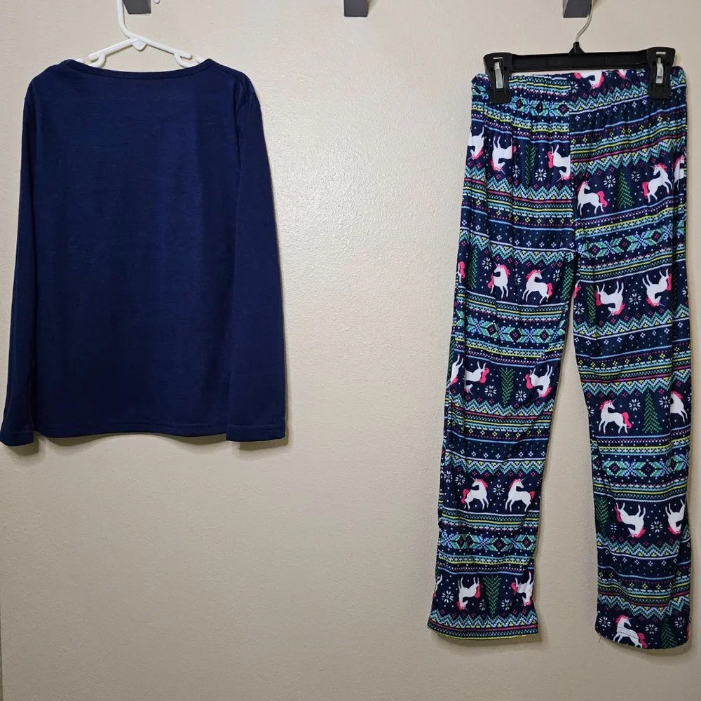 NWT Max & Olivia Youth Navy 2 Piece Set-Pajamas/Pants Size M(7-8)